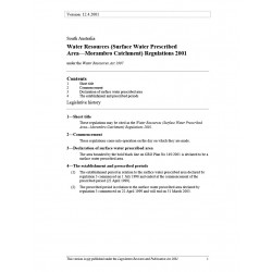 Water Resources (Surface Water Prescribed Area - Morambro Catchment) Regulations 2001