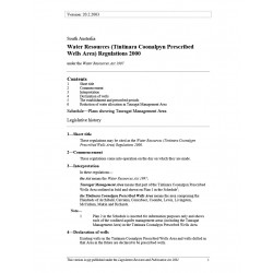 Water Resources (Tintinara Coonalpyn Prescribed Wells Area) Regulations 2000