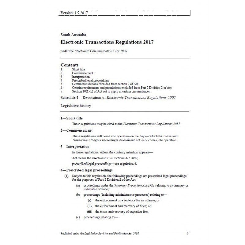 Electronic Transactions Regulations 2017
