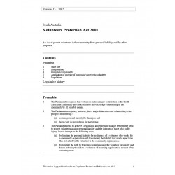Volunteers Protection Act 2001