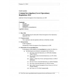 Criminal Investigation (Covert Operations) Regulations 2014
