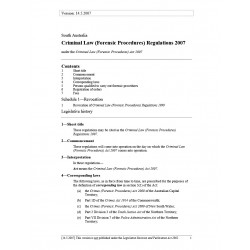 Criminal Law (Forensic Procedures) Regulations 2007