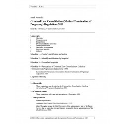 Criminal Law Consolidation (Medical Termination of Pregnancy) Regulations 2011